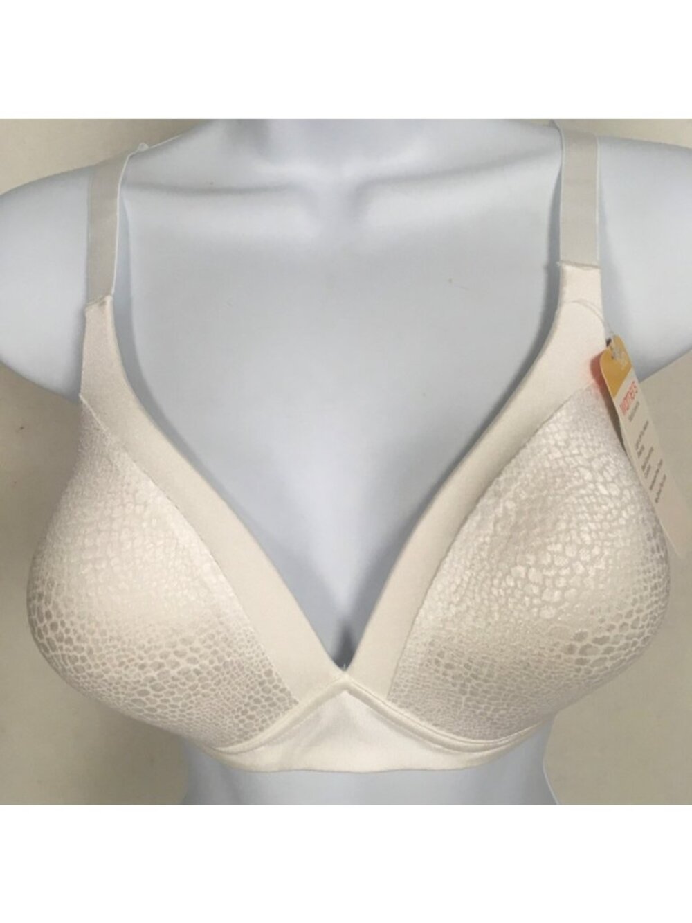 Warners T shirt Bra Size 36D White Lined Back Smooth W4013 Wireless New w Tags